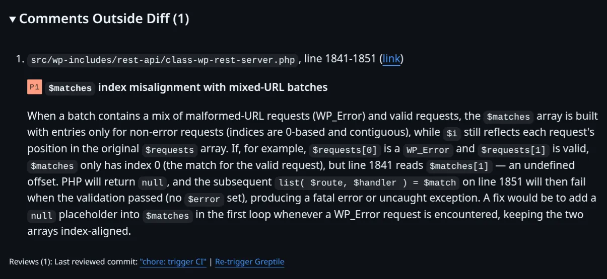 Greptile route handler confusion review