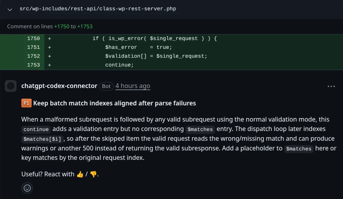 Codex route handler confusion review