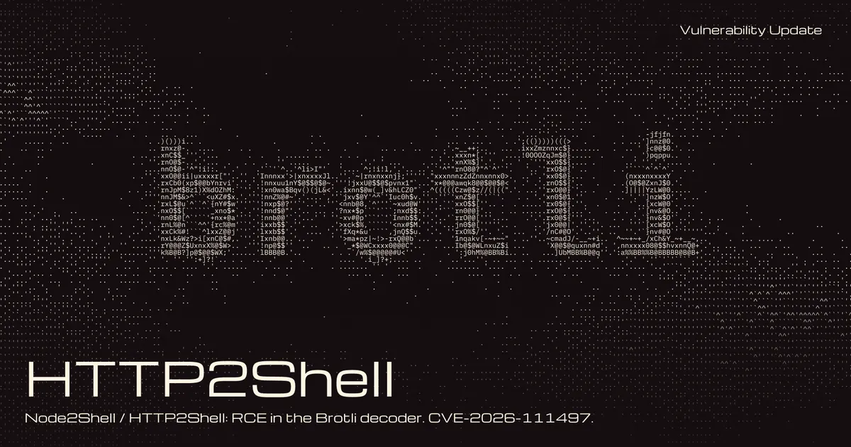 Node2Shell: Brotli Decoder RCE in Node.js (CVE-2026-111497)