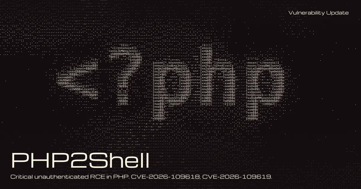 PHP2Shell: Critical PHP RCE (CVE-2026-109618, CVE-2026-109619)