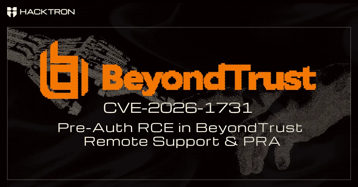 CVE-2026-1731: Pre-Auth RCE in BeyondTrust Remote Support & PRA